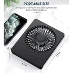 Slim Foldable Personal Desk Fan, 180-Degree Tilting Rechargeable Fan With 3 Adjustable Wind Modes & Dual Power Options