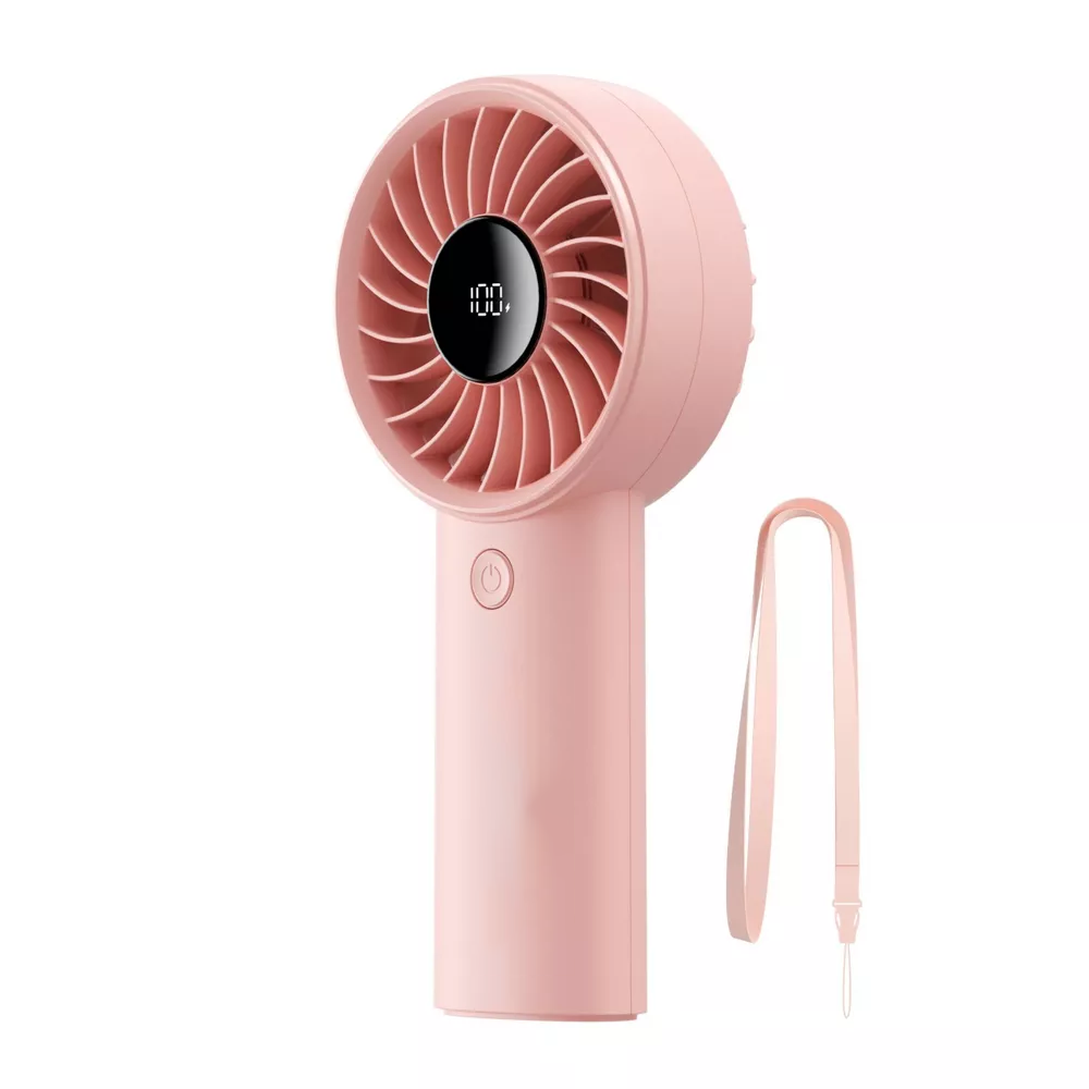 Handheld Pocket Portable Fan with LED Power Display and 5 Wind Speeds
